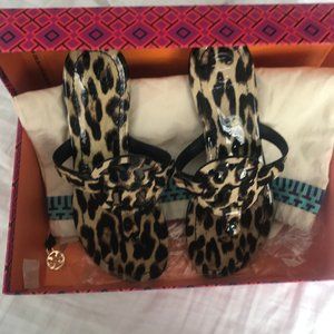 Tory Burch Miller Sandals - 7.5 Natural Leopard